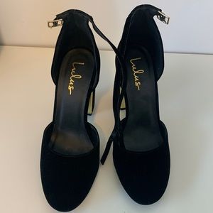 Lulus block heel with ankle strap